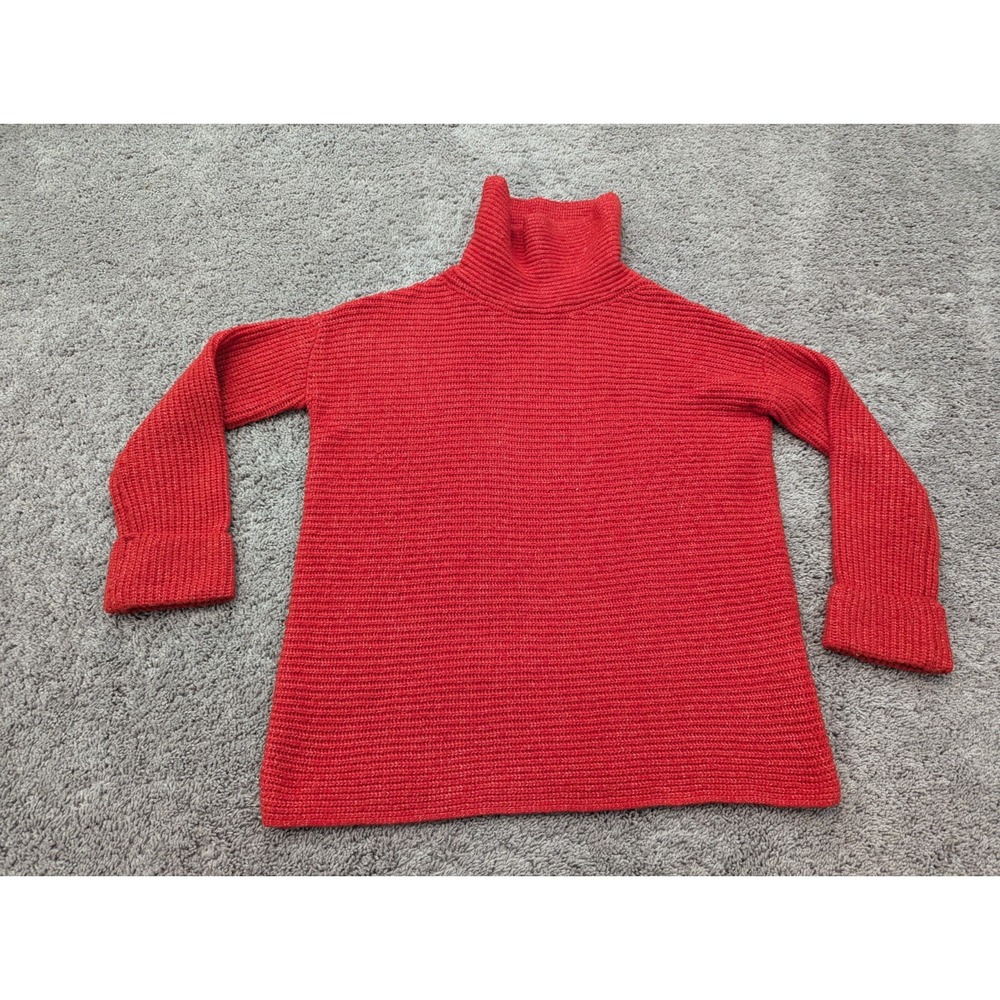 PILCRO Sweater Womens Small Long Sleeve Knit Ribbed High Neck Orange